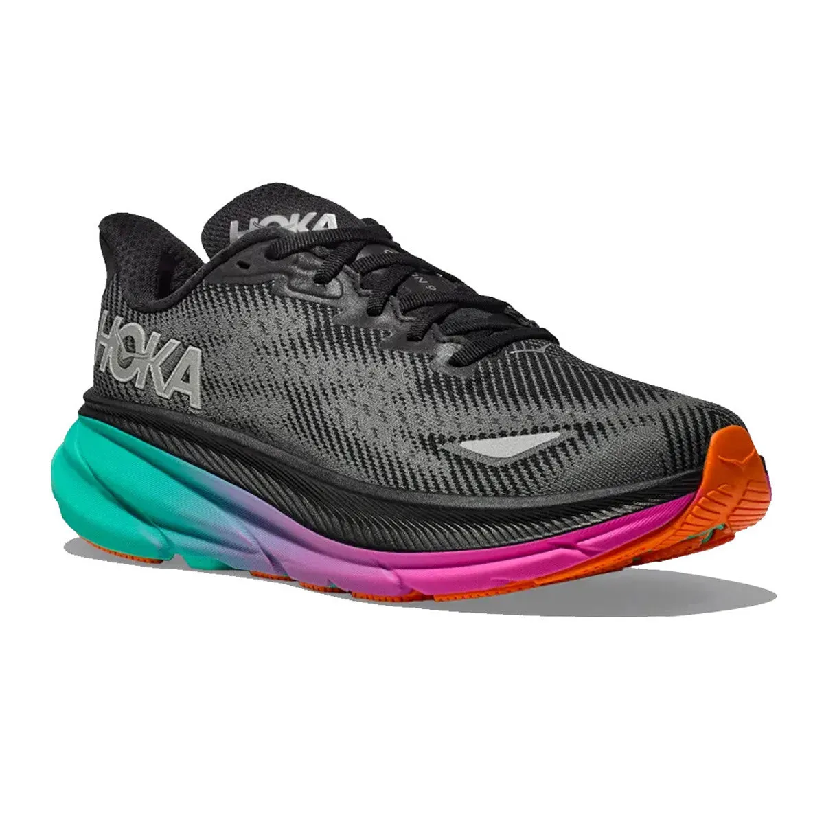 Hoka Clifton 9 GTX Womens | Black / Electric Aqua