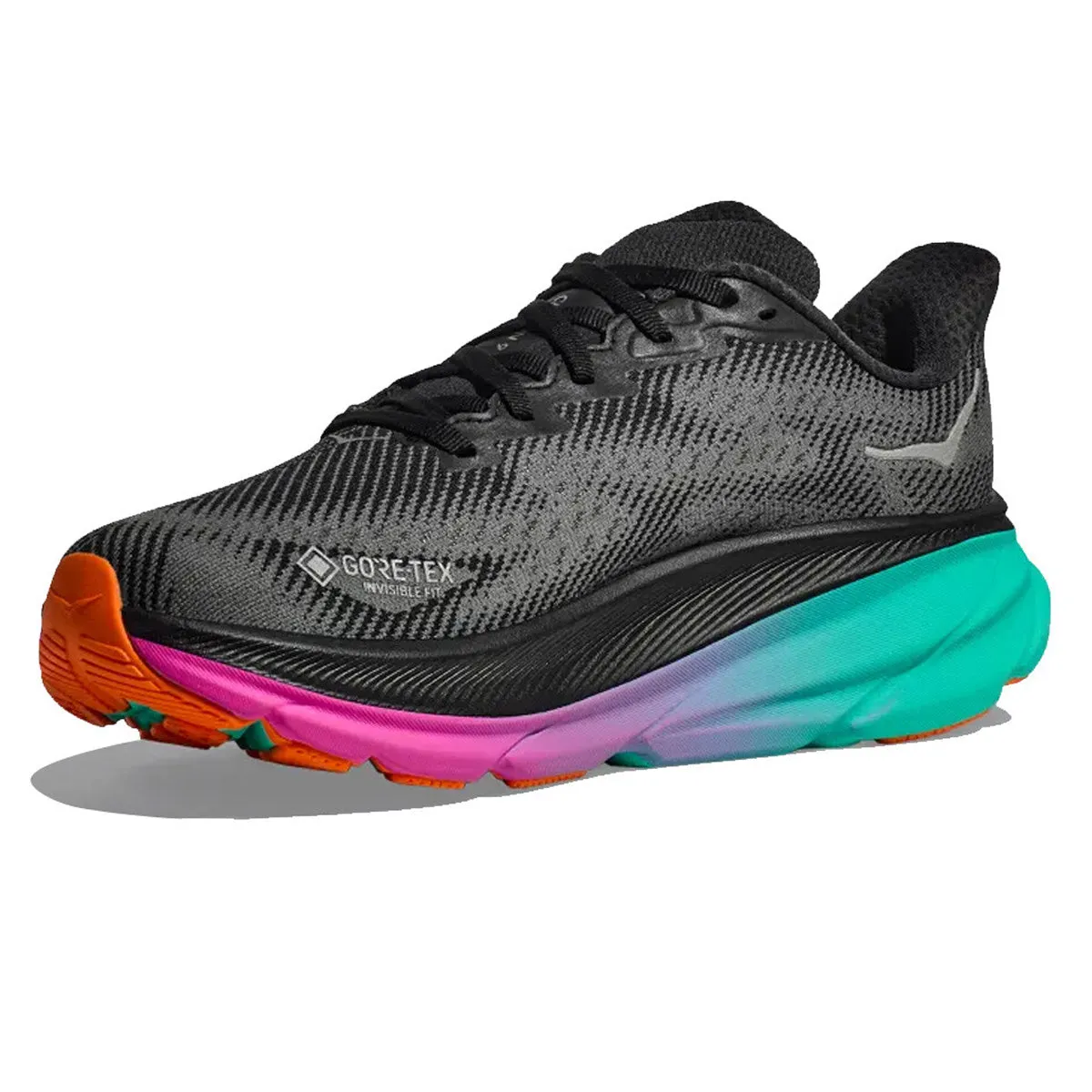 Hoka Clifton 9 GTX Womens | Black / Electric Aqua