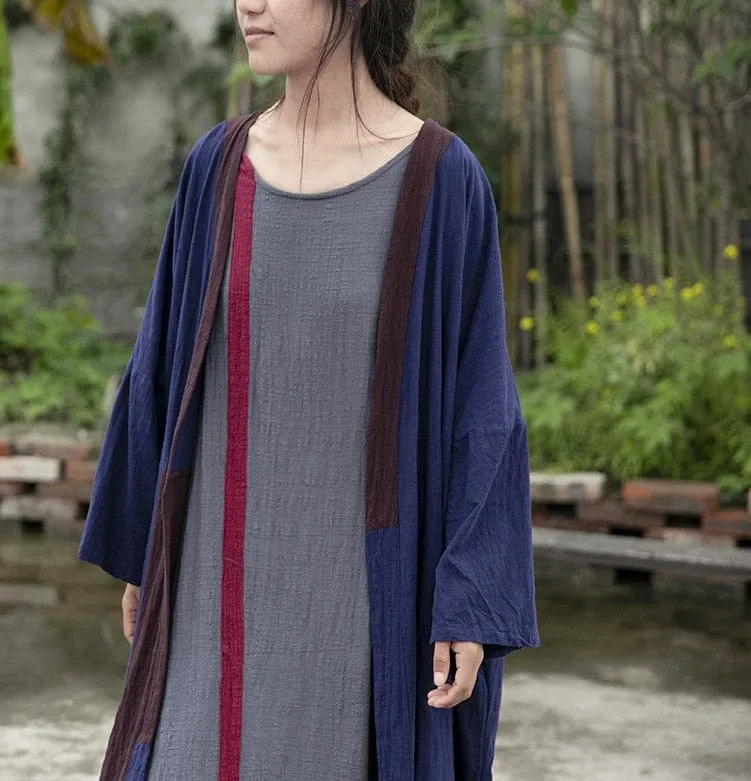 Inner Peace Cotton Linen Asymmetrical Dress | Lotus