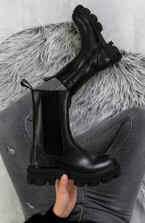 Long Chelsea Boots Zwart