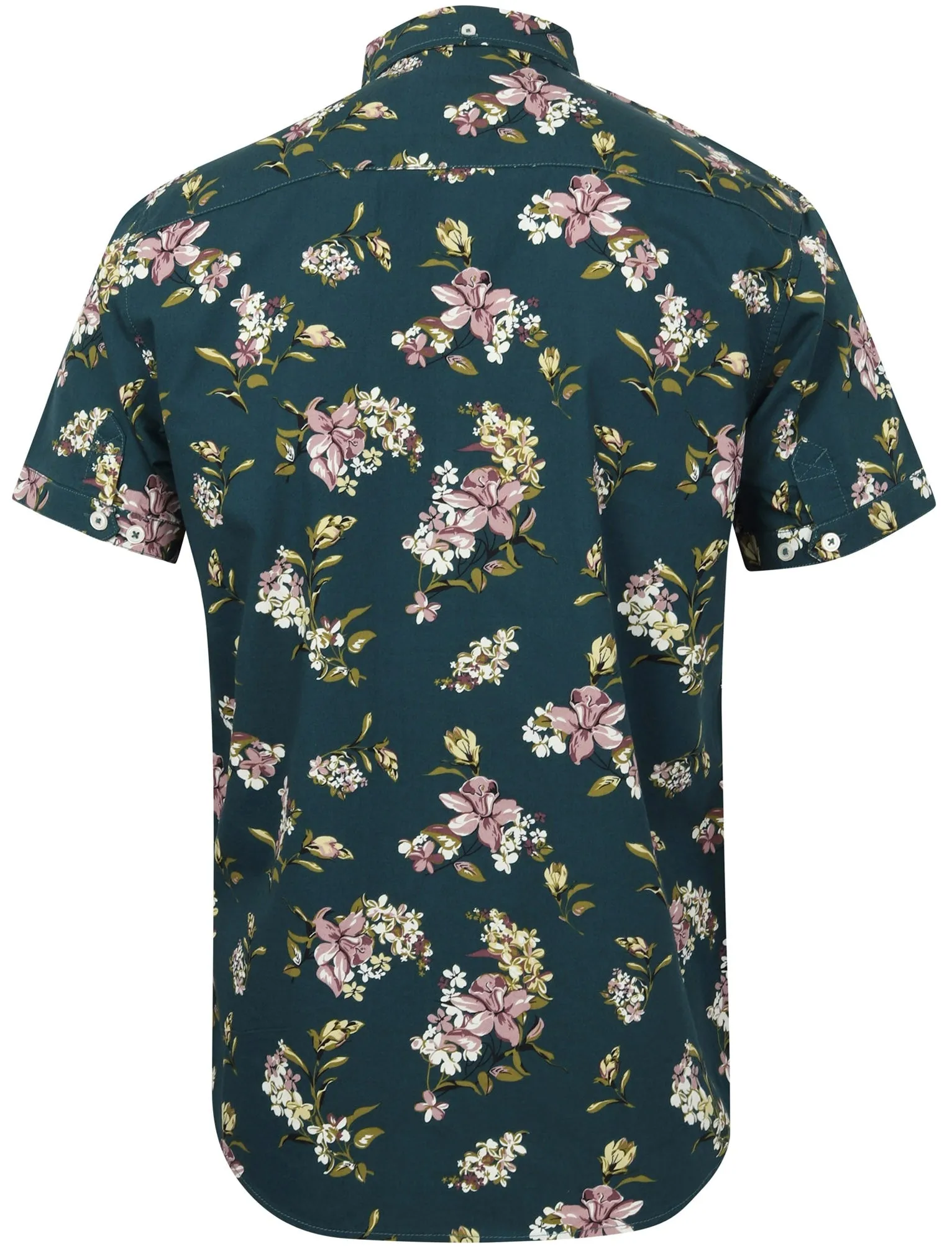 Lynwood Floral Print Short Sleeve Shirt In Teal Pond - Tokyo Laundry