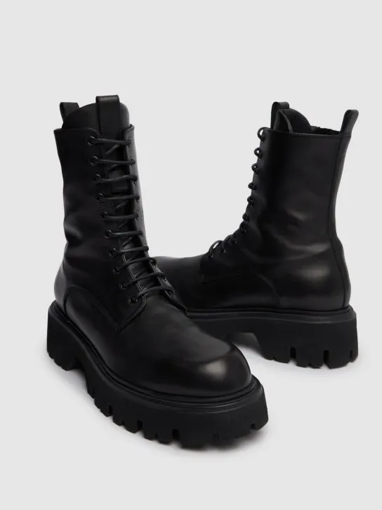 Mattia Capezzani   Leather lace-up Chelsea boots 