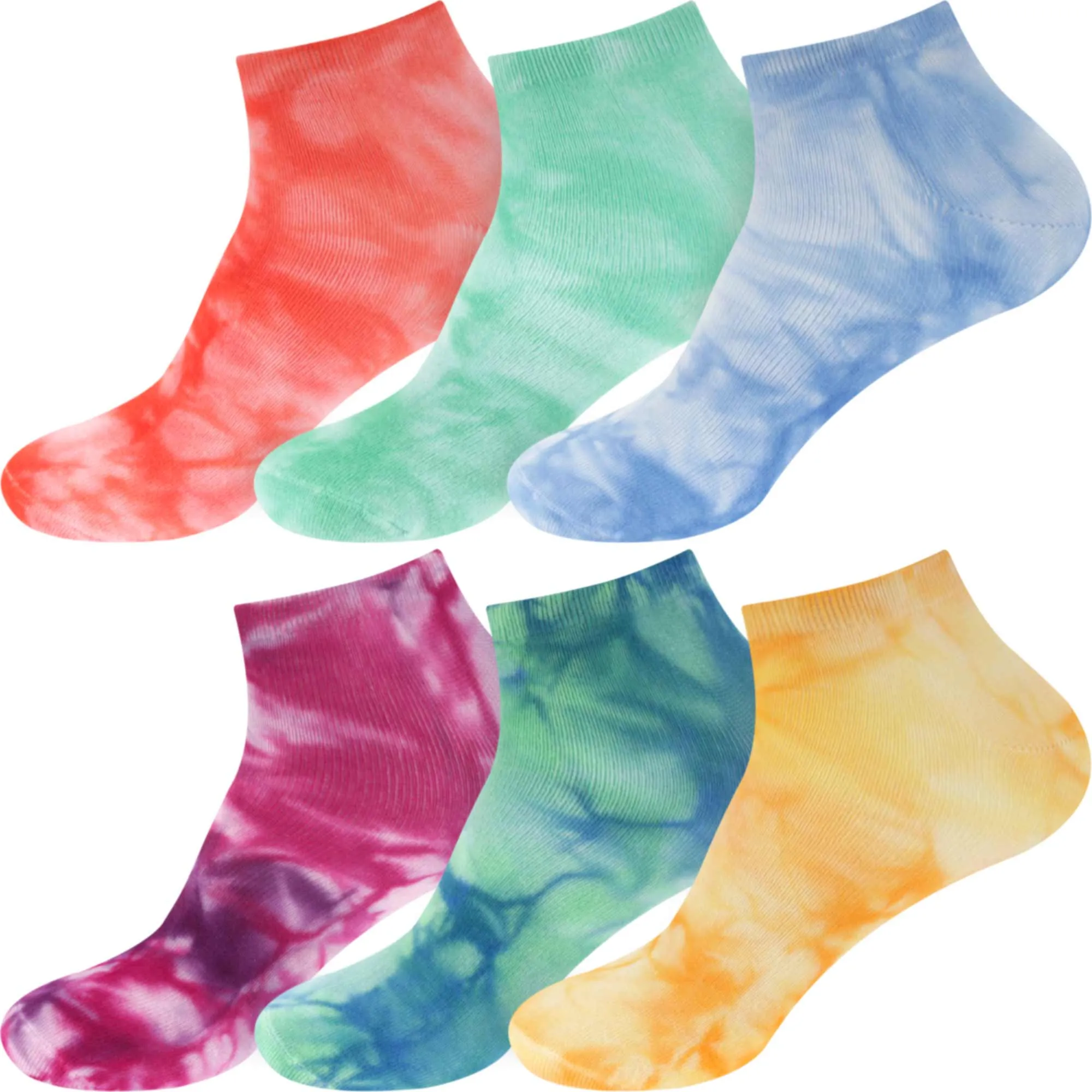 Men's Bamboo Tie Dye Ankle Socks, 2 Pairs