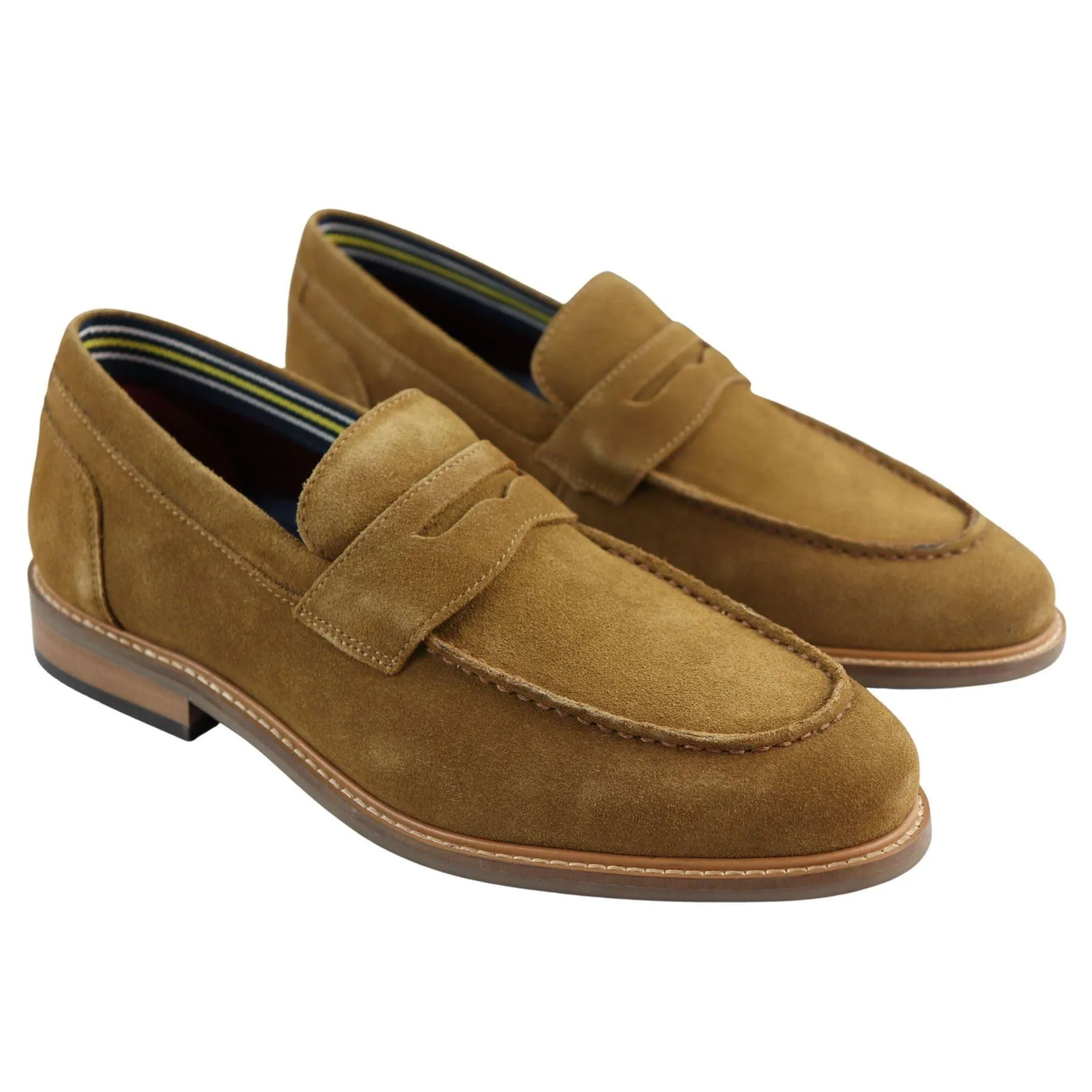 Mens Real Full Suede Slip On Loafers Boat Shoes Smart Casual Classic Comfort Fit