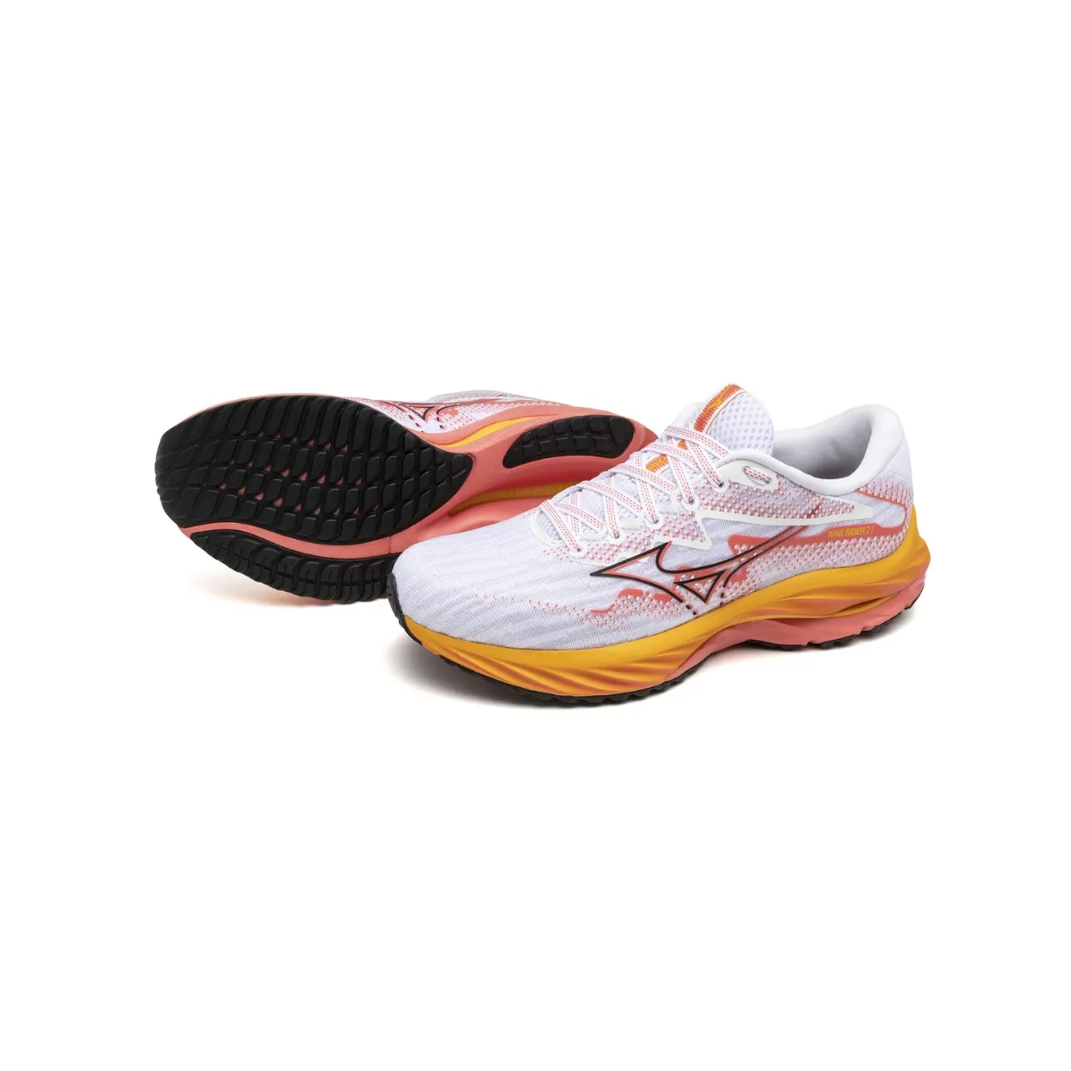 Mizuno Wave Rider 27 White Orange SS24 Women's Shoes