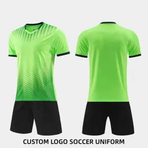 New Soccer Jersey Custom Team Logo Player Name Fluorescent Green