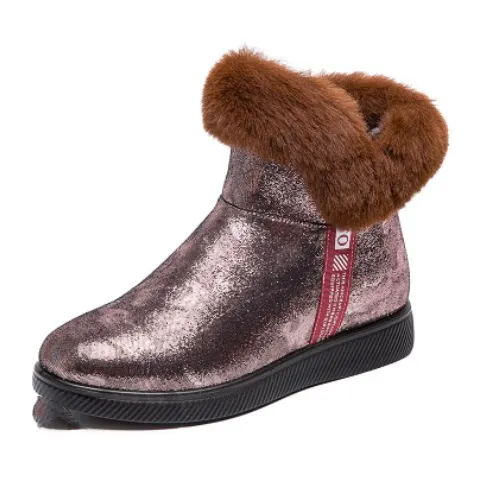 New winter sequined women's warm thick-soled and velvet snow boots