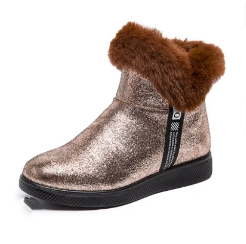 New winter sequined women's warm thick-soled and velvet snow boots