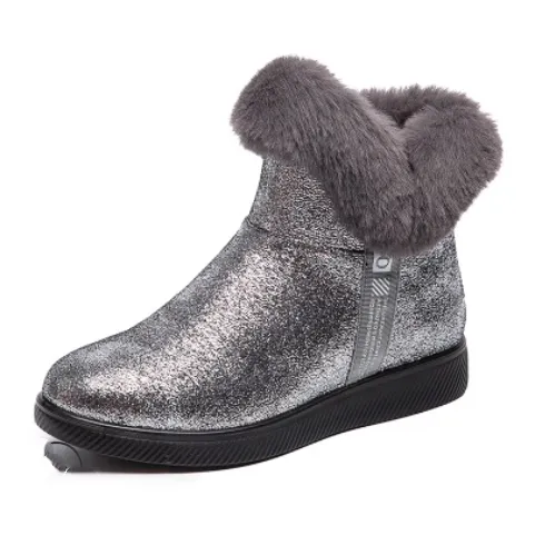 New winter sequined women's warm thick-soled and velvet snow boots