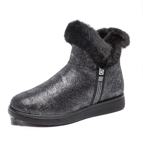 New winter sequined women's warm thick-soled and velvet snow boots