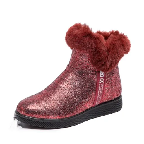 New winter sequined women's warm thick-soled and velvet snow boots