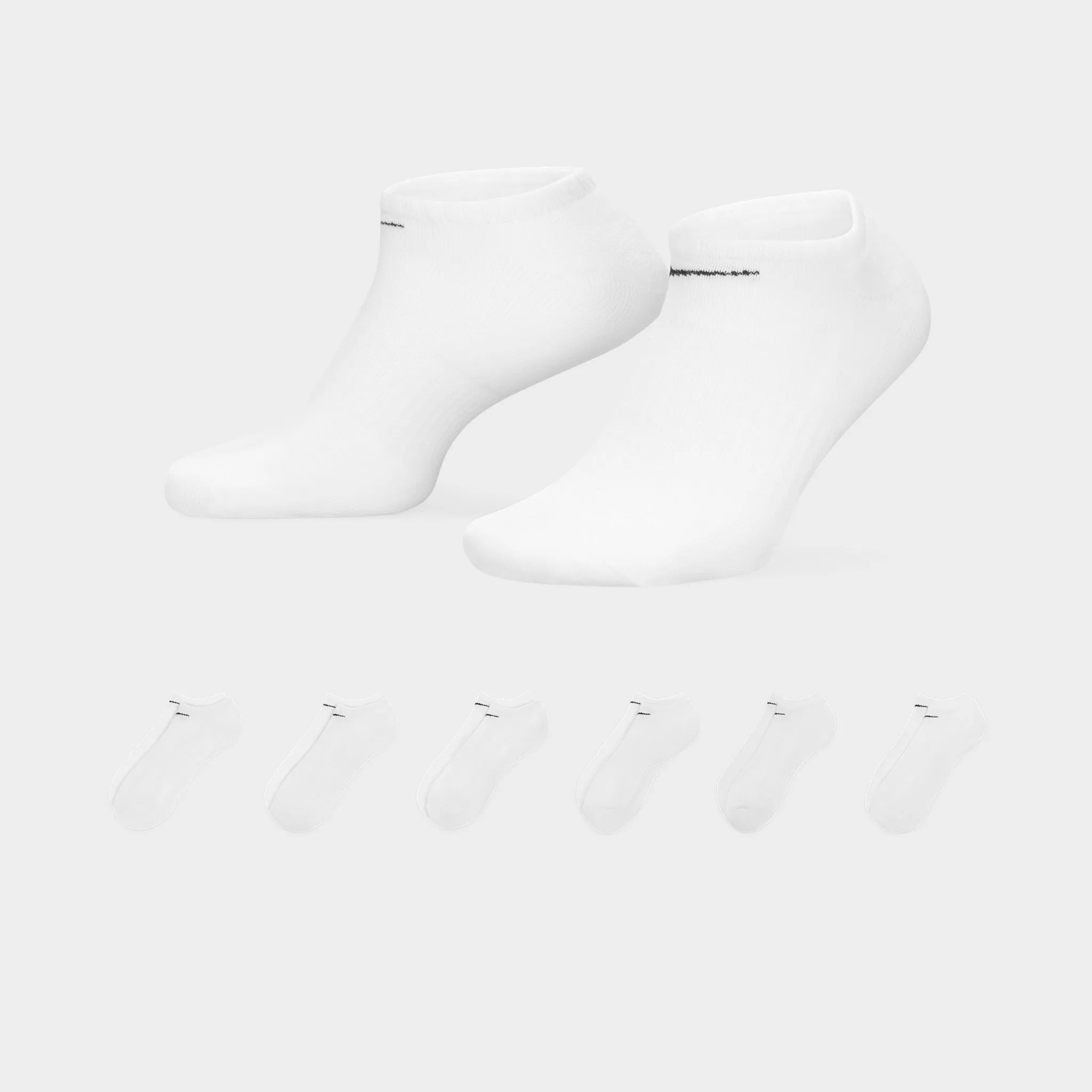 Nike Everyday Cushioned Training No Show Socks (6 Pack) White / Black