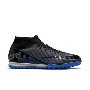 Nike Zoom Mercurial Superfly 9 Academy TF Turf Soccer Shoes - Black/Chrome/Hyper Royal