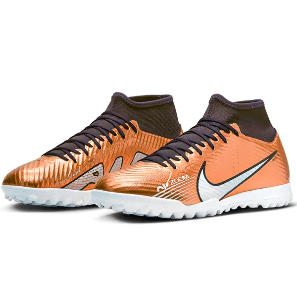 Nike Zoom Superfly 9 Academy Turf Soccer Shoes (Metallic Copper)