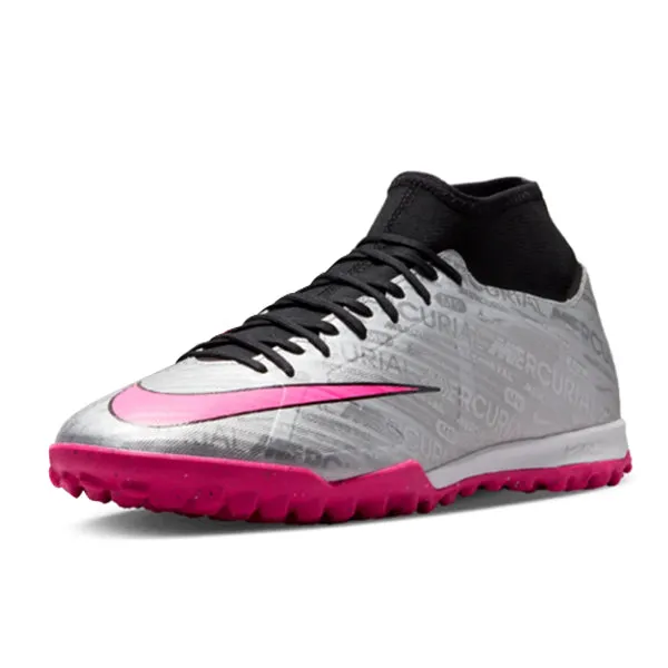 Nike Zoom Superfly 9 Academy XXV Turf Soccer Shoes (Metallic Silver/Hyper Pink)