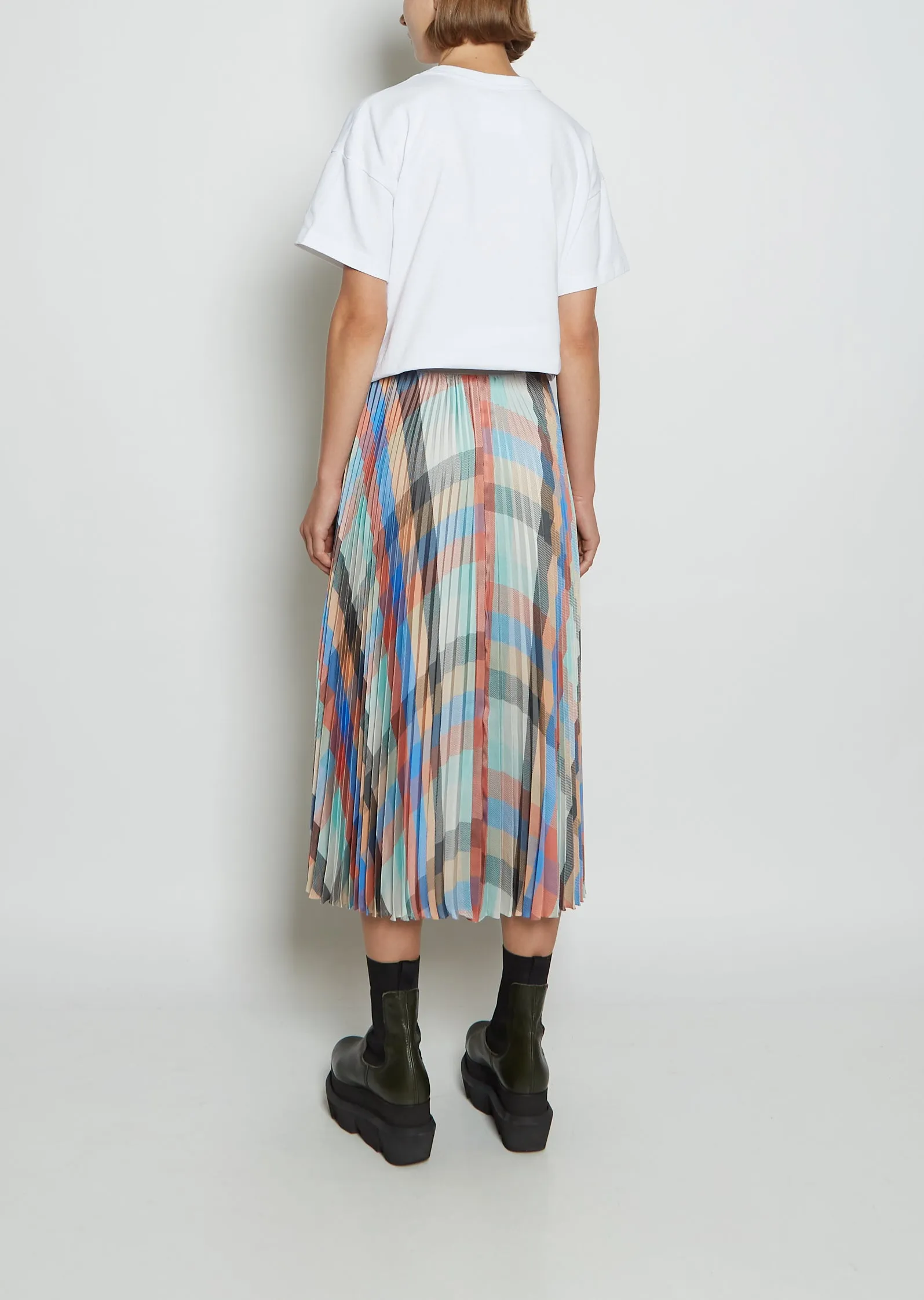 Plaid Satin Skirt