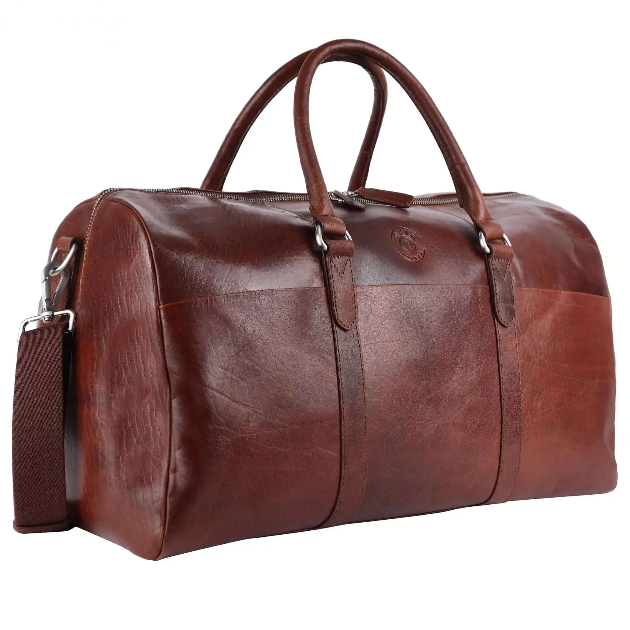 Premium Deep Brown Genuine Leather Duffle Bag | Versatile Travel & Gym Bag