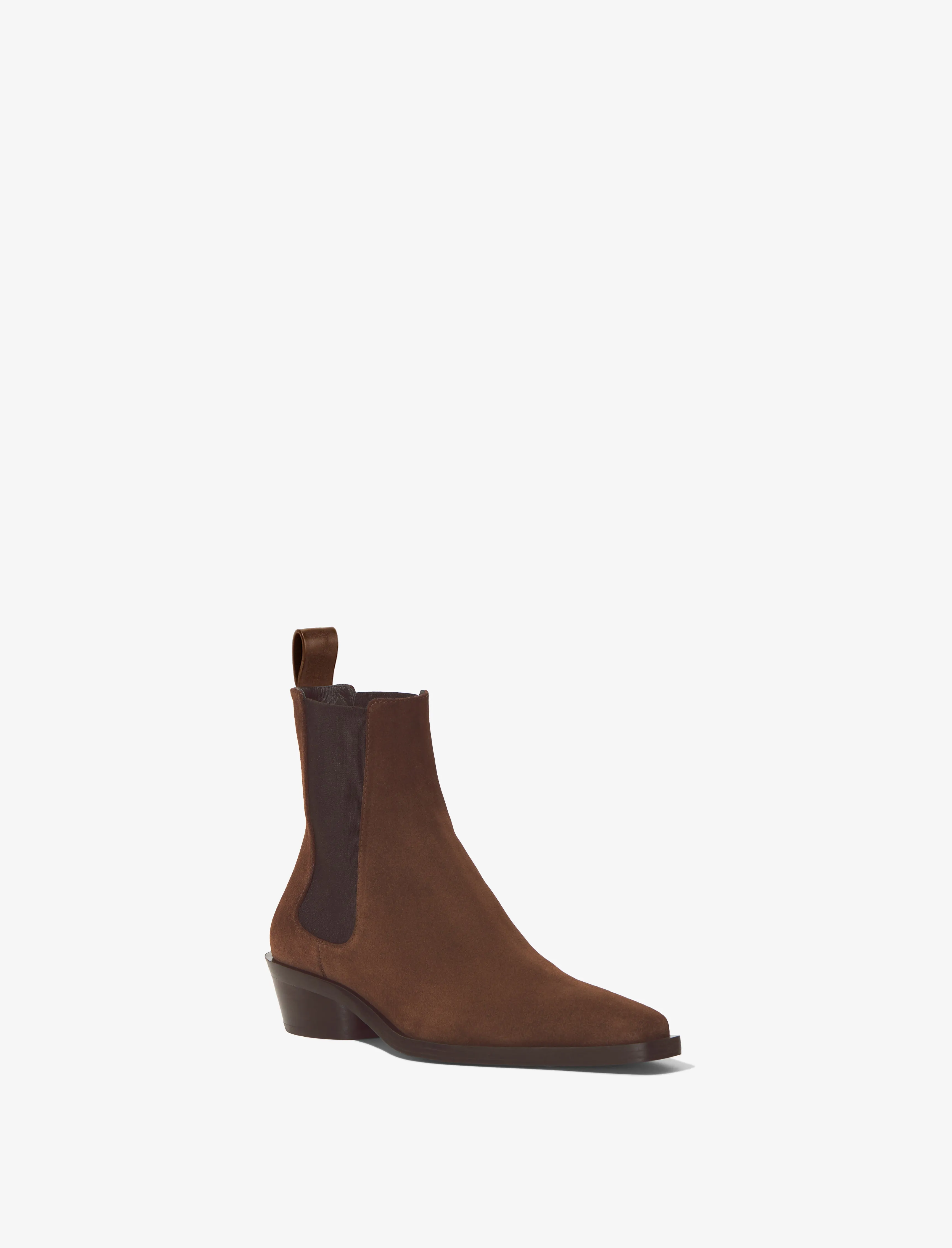 Proenza Schouler Bronco Chelsea Boots in Suede - Dark Brown