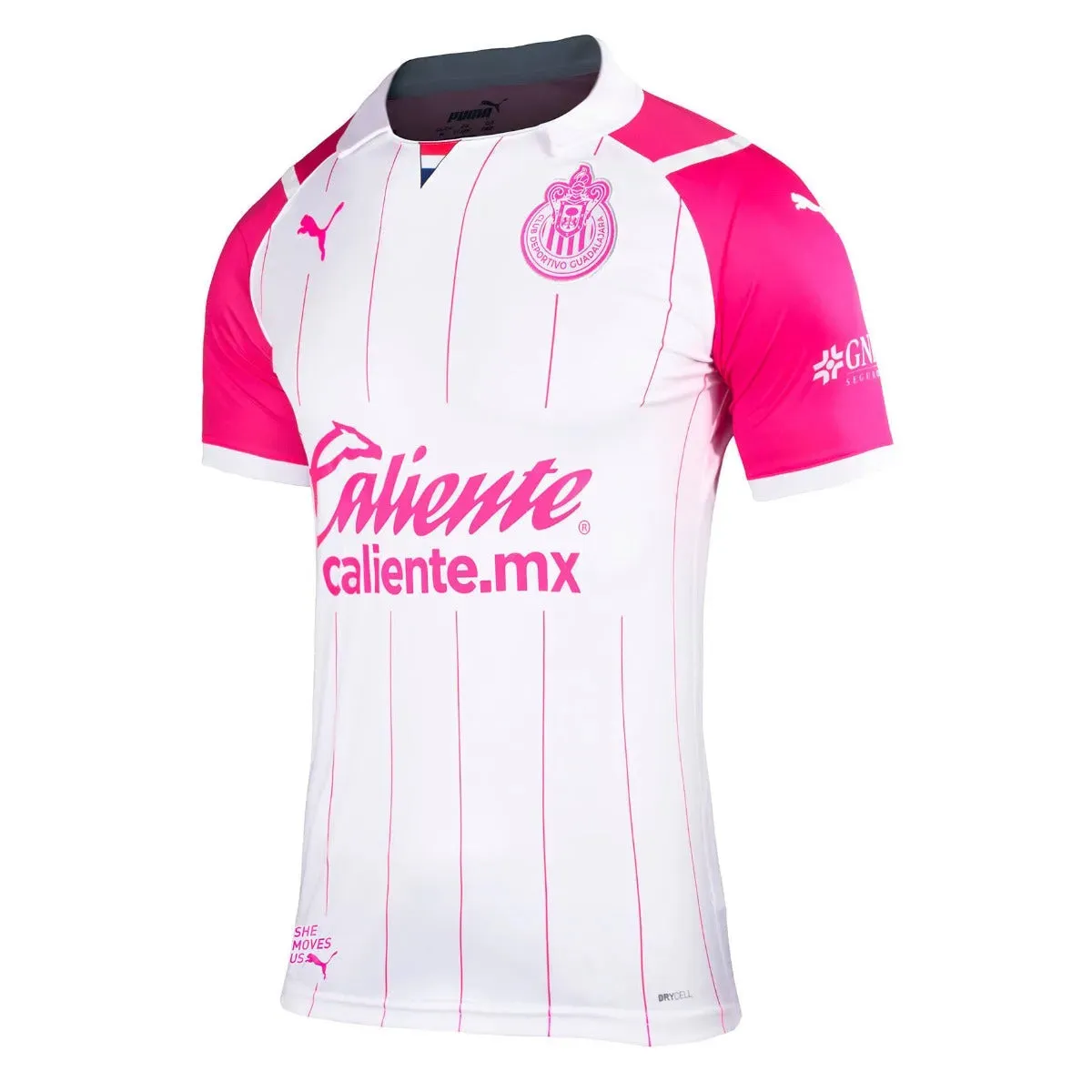 Puma Chivas 2021-22 Women Breast Cancer Awareness Jersey White-Pink