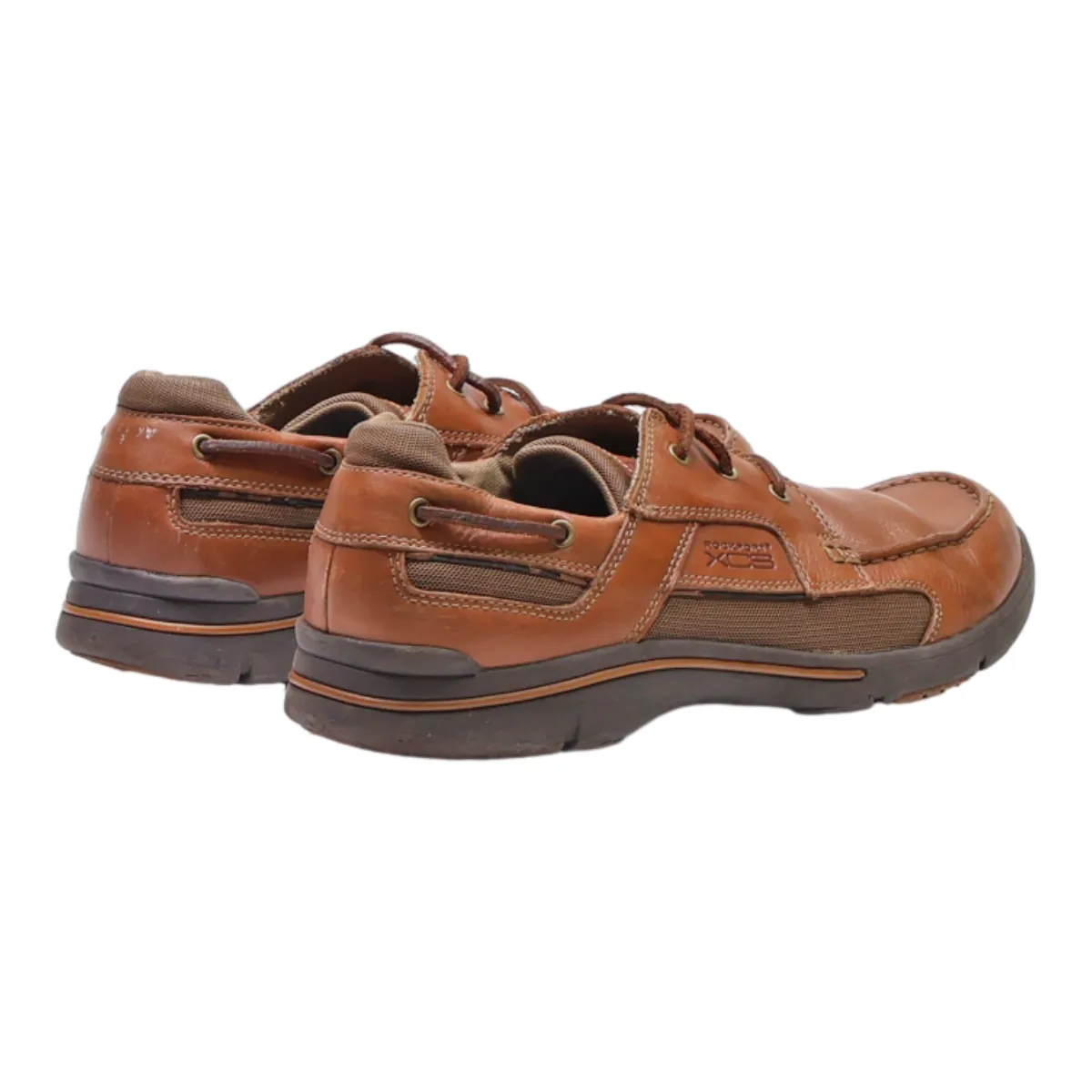 ROCKPORT Boat Shoes Brown Leather Mens UK 12