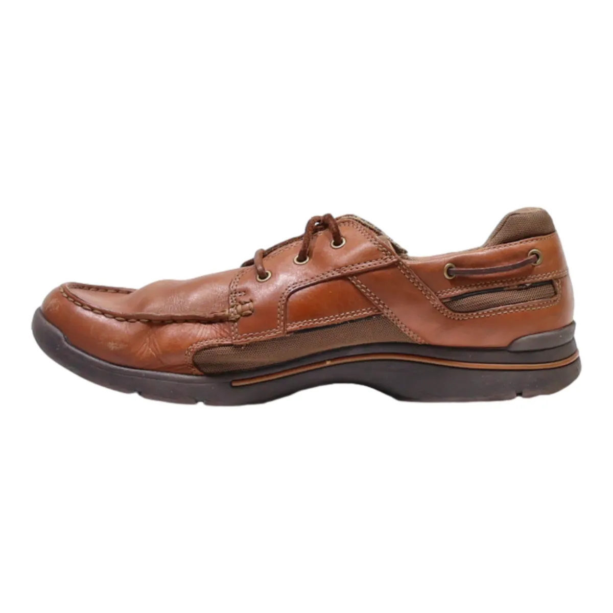 ROCKPORT Boat Shoes Brown Leather Mens UK 12