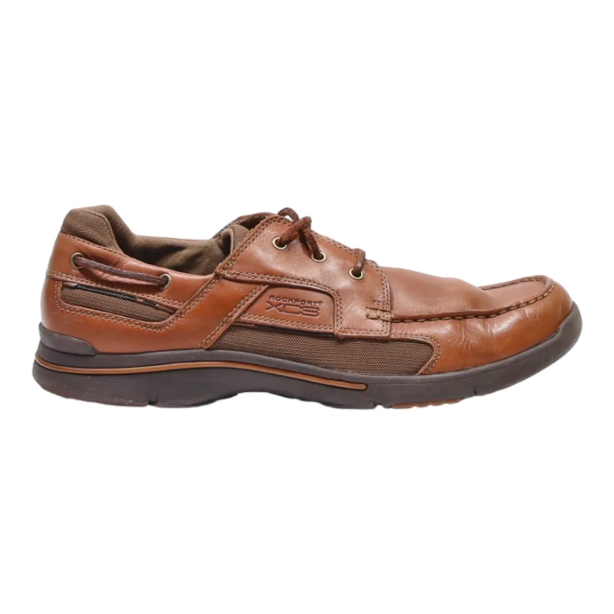 ROCKPORT Boat Shoes Brown Leather Mens UK 12