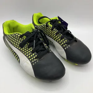 Size 1Y: Nike Black/Green Lace-Up Soccer Cleats