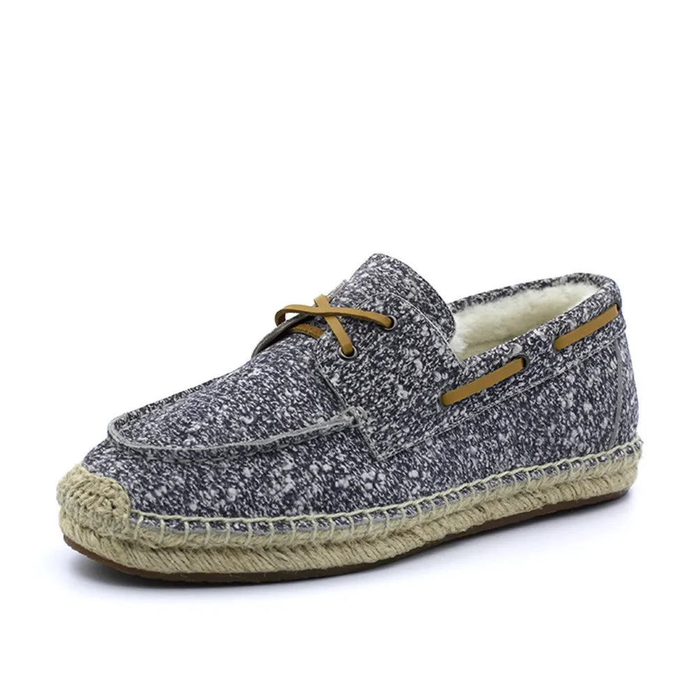 Slater Wool Boat Shoes - White Grey