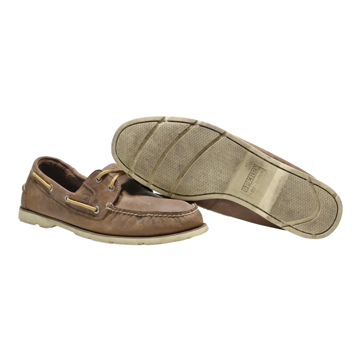 SPERRY Boat Shoes Brown Leather Mens UK 14