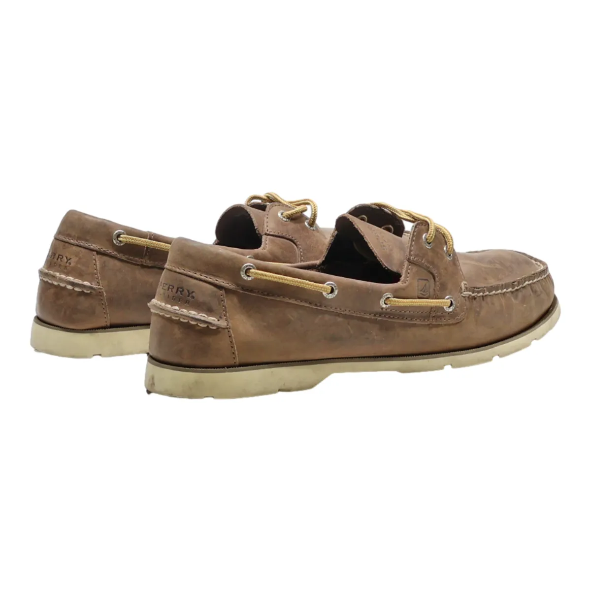 SPERRY Boat Shoes Brown Leather Mens UK 14