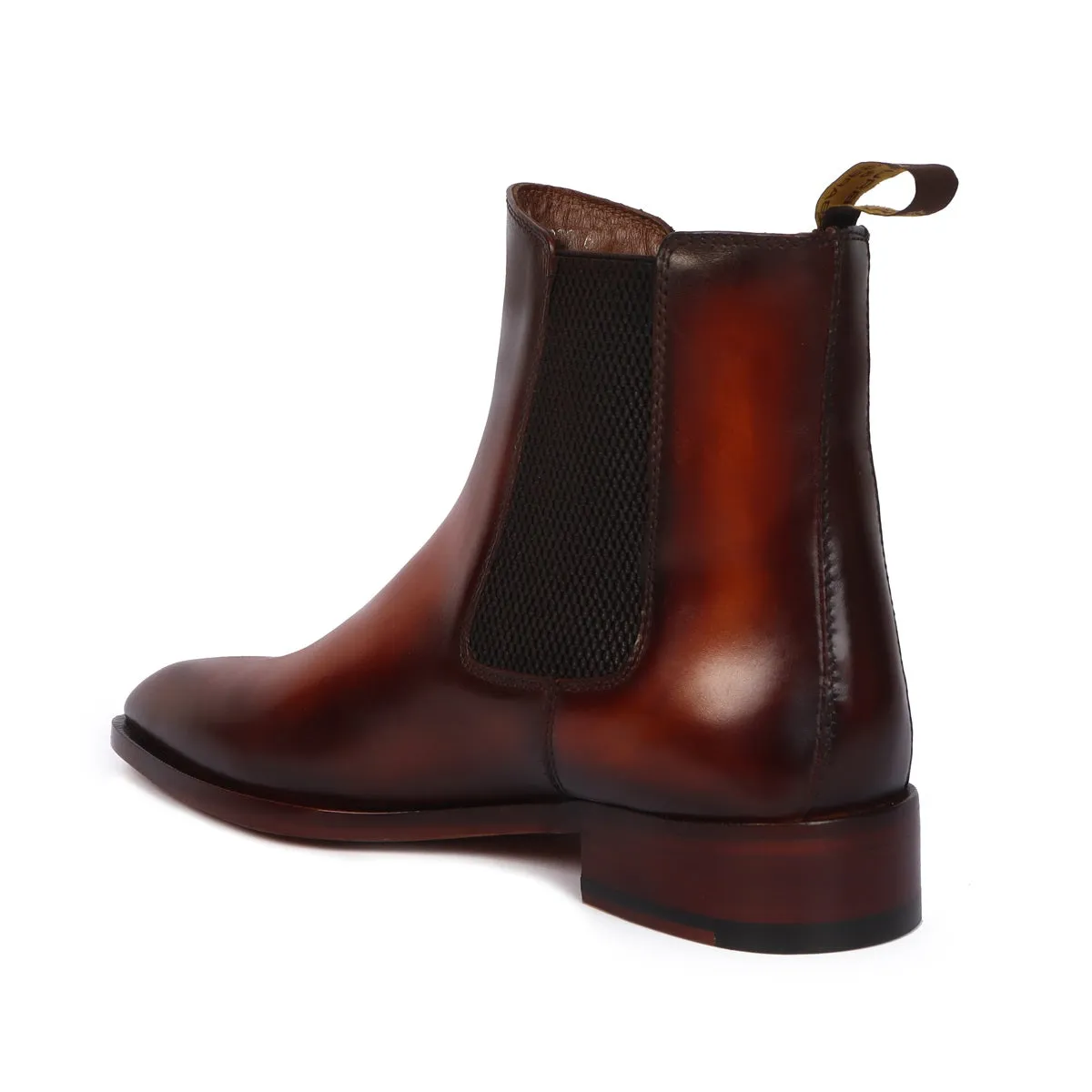 Tan Chelsea Boots For Men With Leather Sole