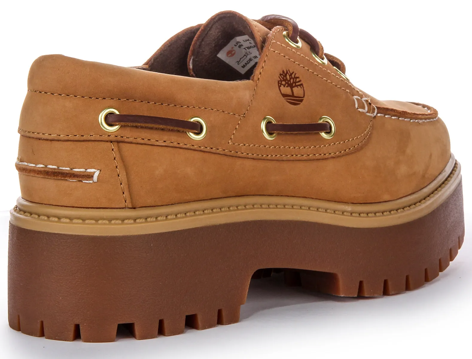 Timberland Stone Steet A6Aus In Wheat Boat Platform Shoe