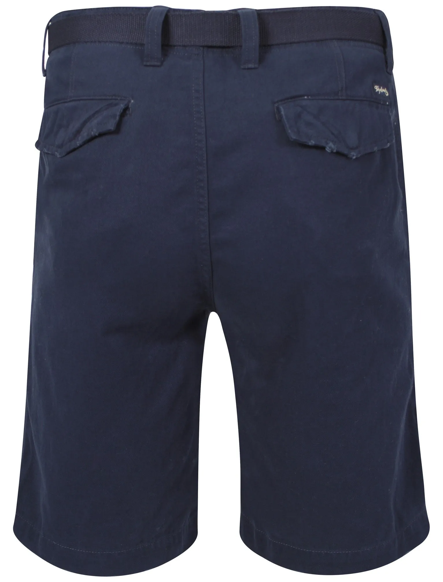 Tokyo Laundry Cotton Shorts with Belt in Midnight Blue