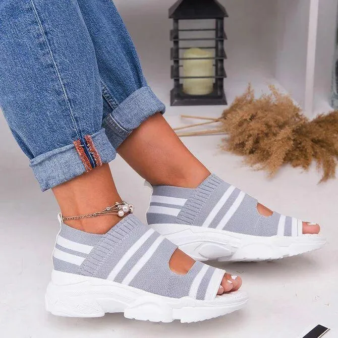 Vanccy - Casual Woven Wedge Comfy Open Toe Sandals