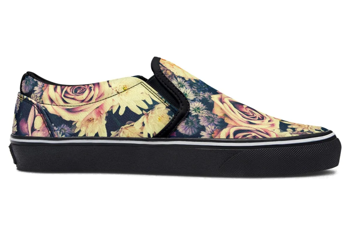 Vintage Flowers Slip on Shoes