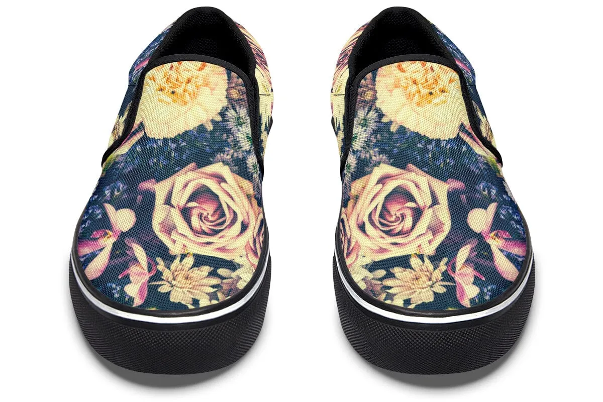 Vintage Flowers Slip on Shoes