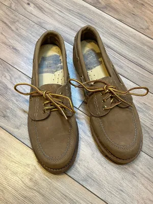 Vintage Prospector 1980’s Deadstock Brown Leather Boat Shoe, Made in Canada, Womens US 8