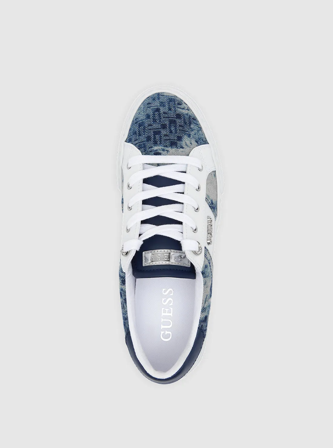 White Blue Loven Low-Top Sneakers