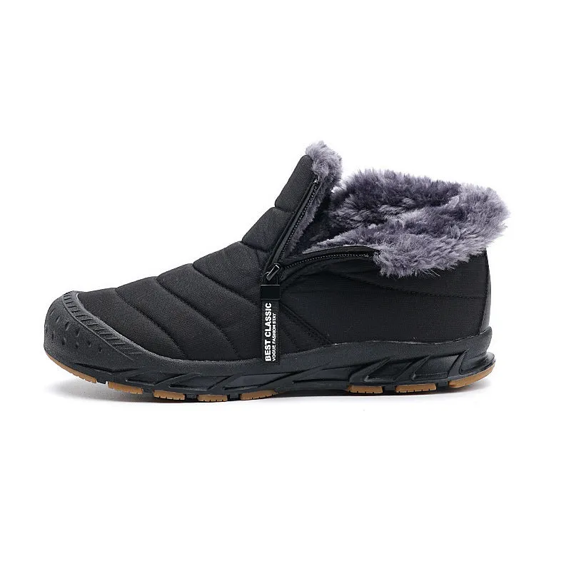 Winterschuhe Damen Warm Gefüttert Schneestiefel Reißverschluss Kurzschaft Stiefel Flach Winter Outdoor Boots Bequem Rutschfeste Winterstiefel