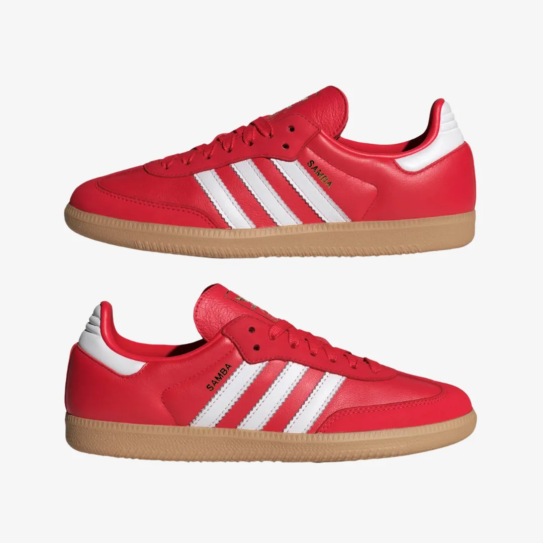 womens adidas samba (better scarlet/gum)