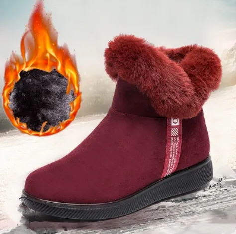 women's warm thick-soled velvet snow boots